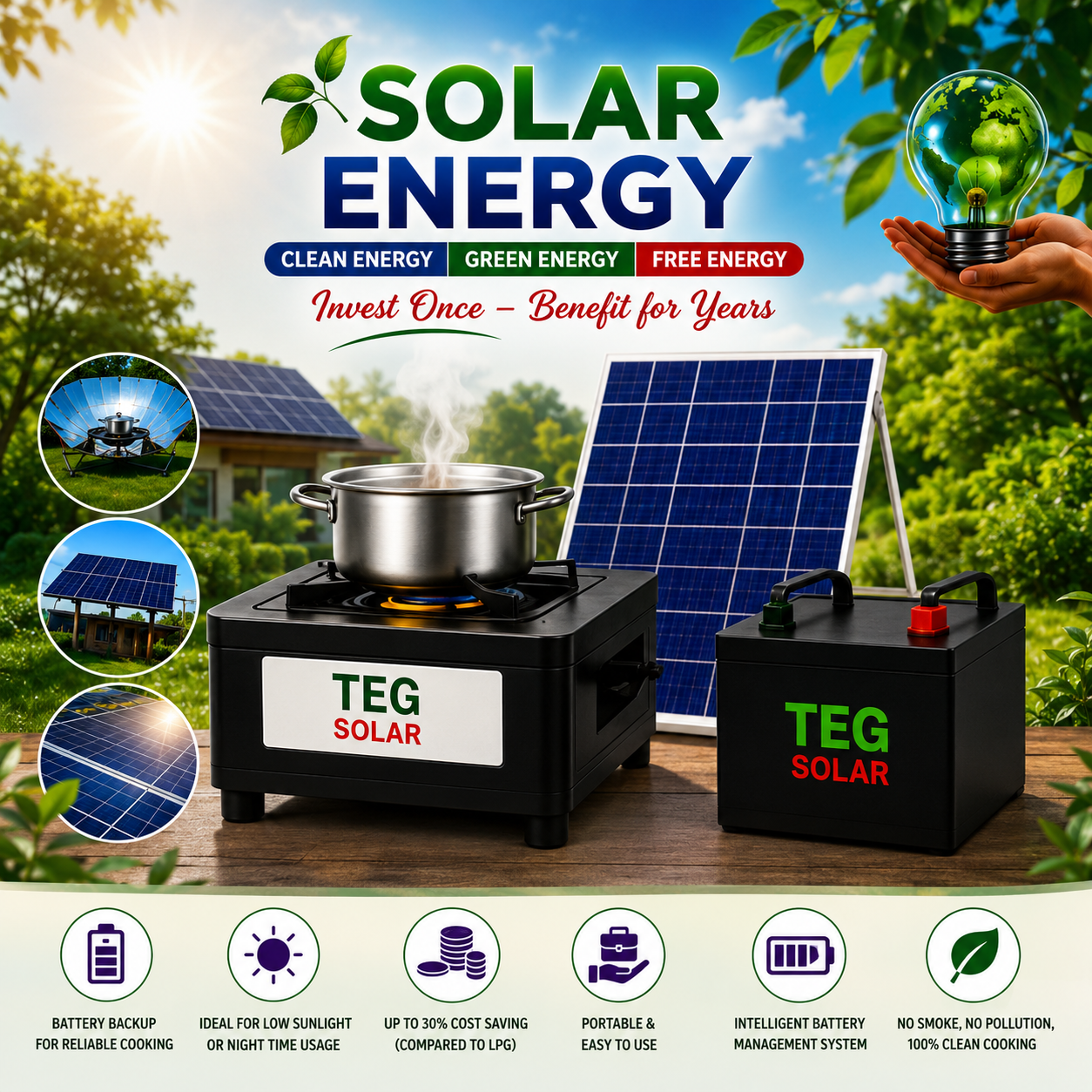 Teg Solar LLP — clean, green, free solar cooking energy